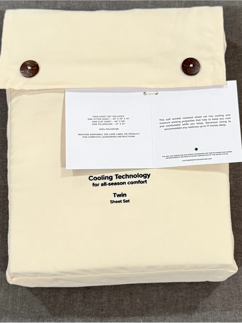 UGG Cream Twin Sheet Set